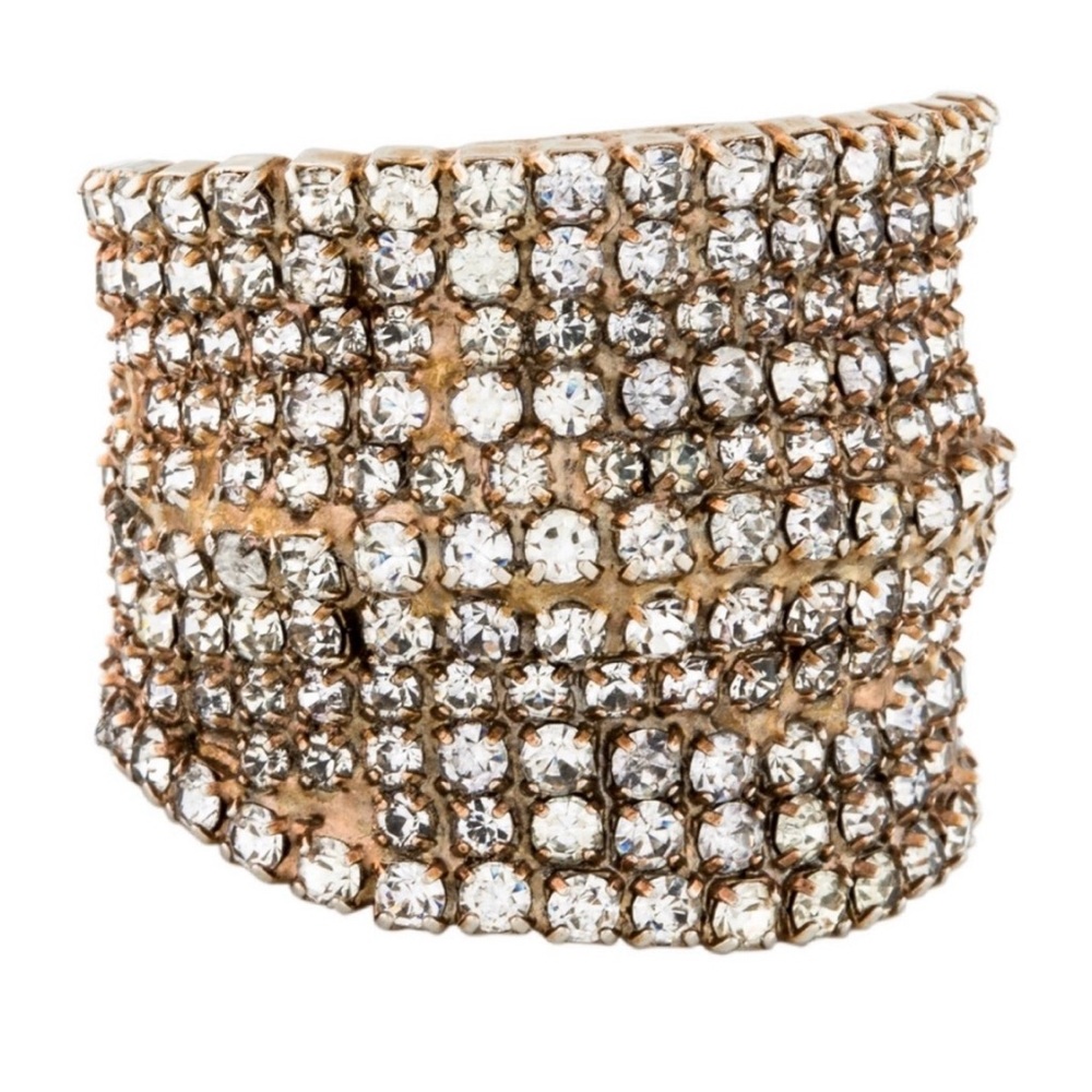 Dannijo Coco Pave Gold Tone Cocktail Statement Ring